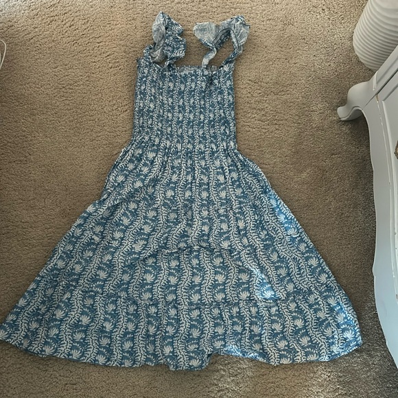 Hill House Blue Smocked Ruffled Sundress